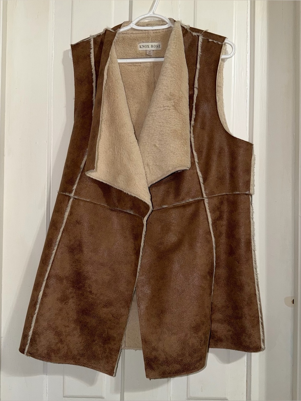 Women’s size XL vest Knox Rose Brown Faux-Shearling Vest